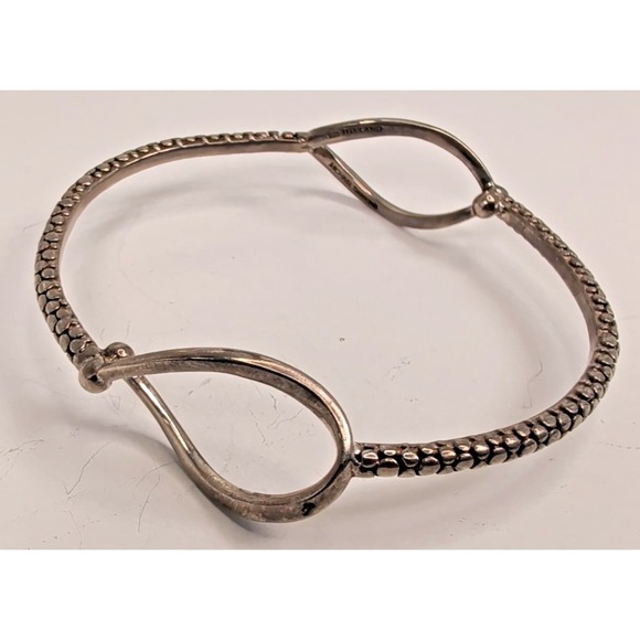 Michael Dawkins Jewelry - Michael Dawkins 925 Sterling Granulated Teardrop Hook Bangle Bracelet 6.5"